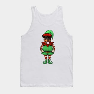 Rottweiler Christmas Elf Tank Top